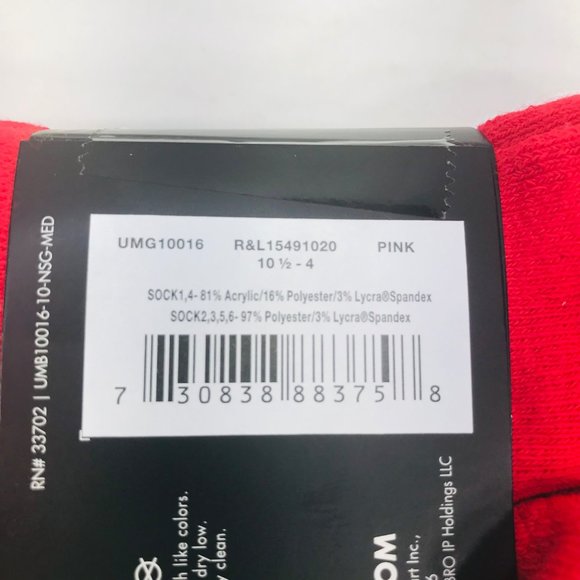 Umbro 6 Pack Girl's Shoe Size 10.5-4 No Show Tie Dye/Solid Socks Assorted Color - Picture 7 of 9